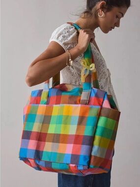 UO EXCLUSIVE MADRAS SMALL CLOUD CARRY ON BAGGU